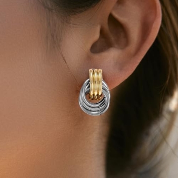 Shinelab Elegant Gold Knot Link Earrings for All Occasions