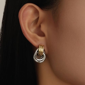 Shinelab Elegant Gold Knot Link Earrings for All Occasions