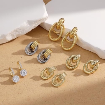 Shinelab Elegant Gold Knot Link Earrings for All Occasions