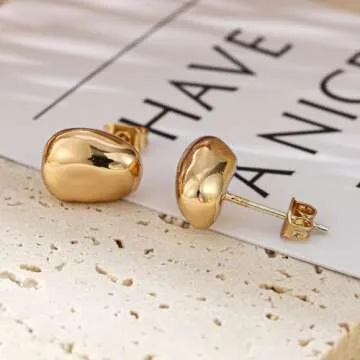 Upowka Cute Gold Earrings - Hypoallergenic Chunky Style