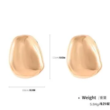 Upowka Cute Gold Earrings - Hypoallergenic Chunky Style