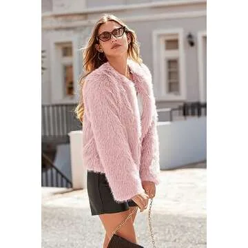Stylish Faux Fur Cropped Jacket for Winter Elegance