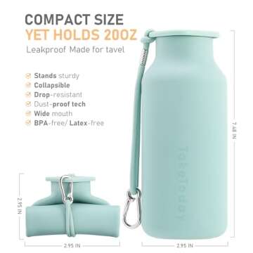 TakeToday Collapsible Leak Proof Water Bottle 20 oz