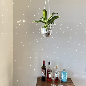 Boho Disco Hanging Planter with Macrame Hanger for Decor