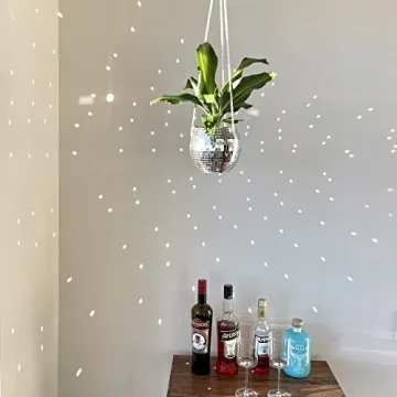 Boho Disco Hanging Planter with Macrame Hanger for Decor