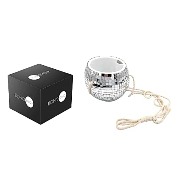 Boho Disco Hanging Planter with Macrame Hanger for Decor