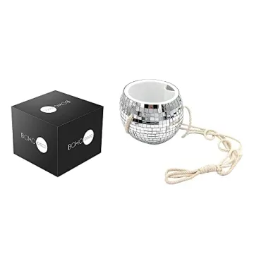 Boho Disco Hanging Planter with Macrame Hanger for Decor