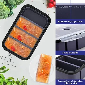 Webake Silicone Freezer Tray with Lid for Portion Control