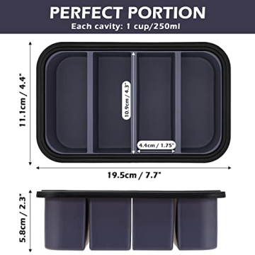 Webake Silicone Freezer Tray with Lid for Portion Control