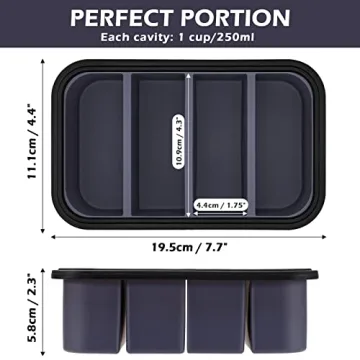 Webake Silicone Freezer Tray with Lid for Portion Control