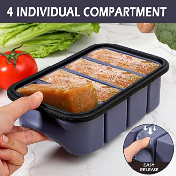 Webake Silicone Freezer Tray with Lid for Portion Control