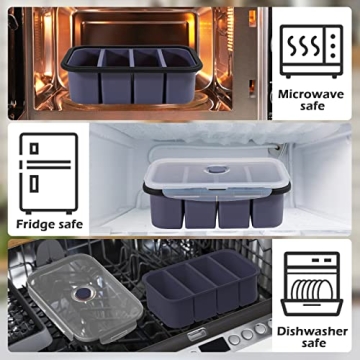 Webake Silicone Freezer Tray with Lid for Portion Control