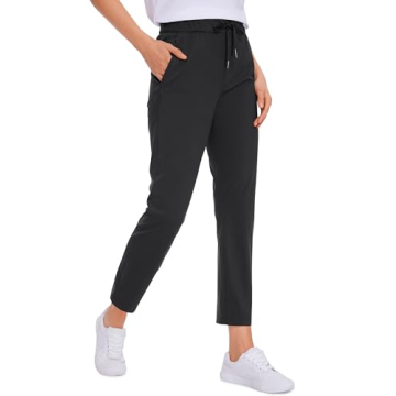 CRZ YOGA Womens 4-Way Stretch Ankle Golf Pants - 7/8 Dress Work Pants Pockets Athletic Travel Casual...