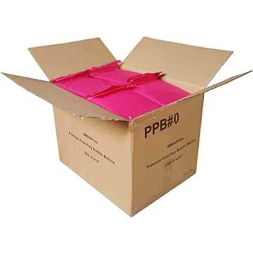 iMBAPrice 250-Pack #0 (6" x 10") Premium Hot Pink Color Self Seal Poly Bubble Mailers Padded Shipping Envelopes (Total 250 Bags)