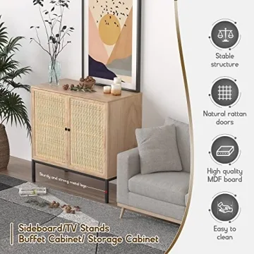 XIAO WEI Boho Industrial Sideboard Cabinet for Home