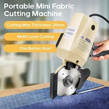 GPOAS 110V Electric Rotary Fabric Cutter, 4Inch Cloth Cutting Machine Octagonal Blade Cloth Cutter Electric Scissors With Automatic Sharpener For Multi Layer Carpet Leather