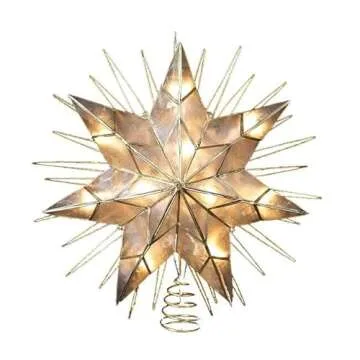 Kurt Adler 14" 7-Point Natural Capiz Star Lighted Treetop