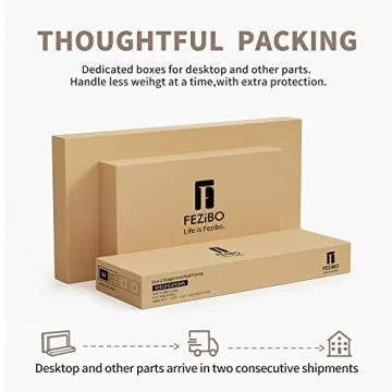 FEZIBO L Shaped Electric Standing Desk & File Cabinet