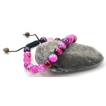PURPLE WHALE Adjustable Botswana Agate Bracelet for All