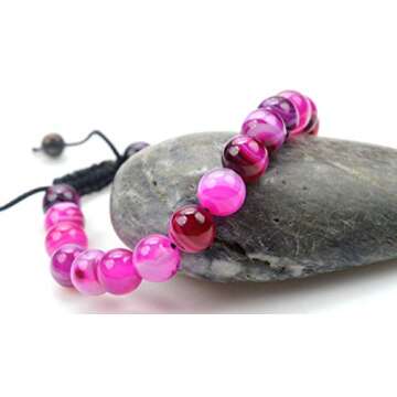 PURPLE WHALE Adjustable Botswana Agate Bracelet for All
