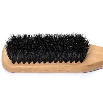 GranNaturals Smoothing & Styling Middle Part Boar Bristle Slick Back Hair Brush w/Narrow Metal Rat Tail End for Sectioning and Parting Sleek Ponytail Bun - Teasing, Backcombing, Edge Control