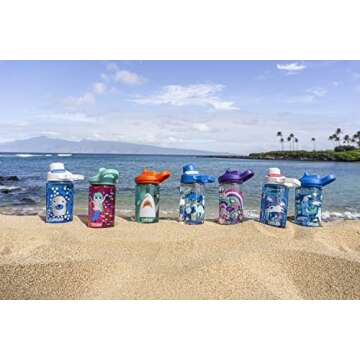 CamelBak eddy+ 14oz Kids Water Bottle with Tritan Renew – Straw Top, Leak-Proof When Closed, Jungle Animals