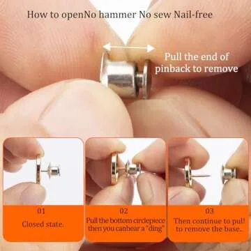 ZENGLU 10 pcs 23mm Gold Metals Buttons no sew Button Gold Coloured Extra Buttons Detachable Buttons Suitable for Blazer,Suits, Jackets, Coat ， Shirts and Jeans