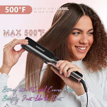 Dorisilk 500ºF High Temp Professional Hair Straightener - 2 in 1 Curler