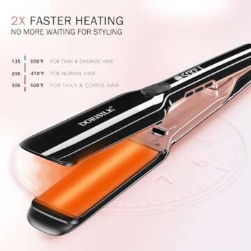 Dorisilk 500 Degree High Temp Hair Straightener for All Hair Types
