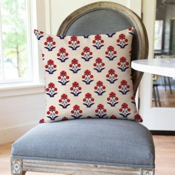 PANDICORN Block Print Vintage Floral Pillow Covers Set 2