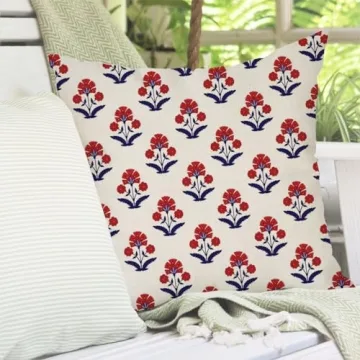 PANDICORN Block Print Vintage Floral Pillow Covers Set 2