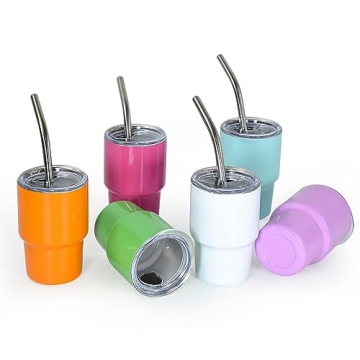 AGH Mini Tumbler Shot Glasses With Straw And Lid