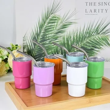 AGH Mini Tumbler Shot Glasses With Straw And Lid