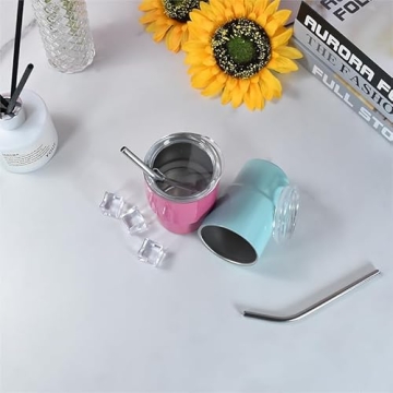 AGH Mini Tumbler Shot Glasses With Straw And Lid