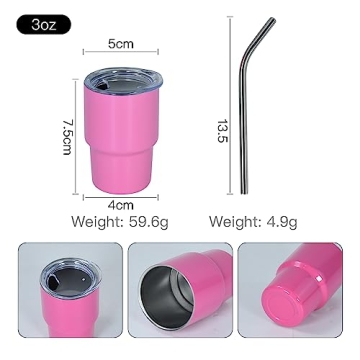 AGH Mini Tumbler Shot Glasses With Straw And Lid