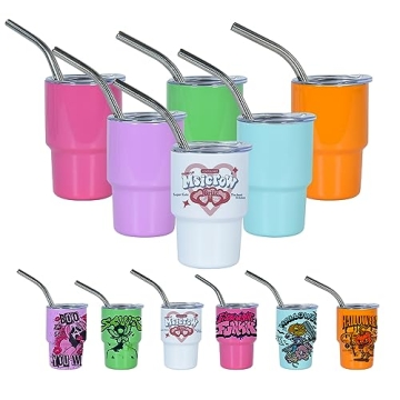 AGH Mini Tumbler Shot Glasses With Straw And Lid