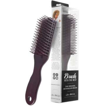 Maroon Detangler Brush by Felicia Leatherwood - For Kinky, Curly, Wavy 4c or Straight Hair - Tame Yo...