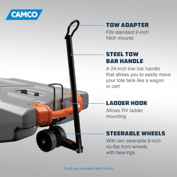 Camco Rhino Steerable Wheel Kit - Easy Towing for RV Tanks