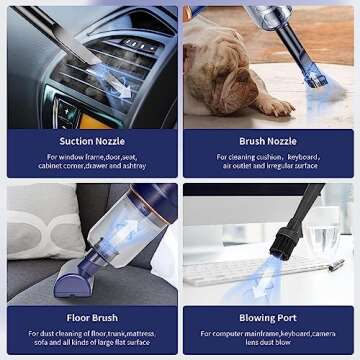 HUFATWINS Car Vacuum Cleaner Cordless,Handheld Vacuum Wireless &Air Duster,Hand Held Vacuuming with ...