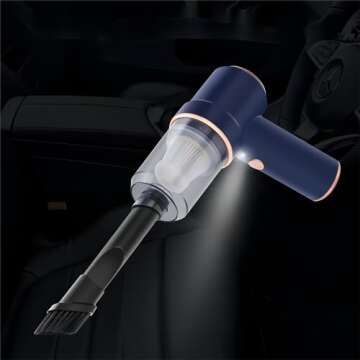 HUFATWINS Car Vacuum Cleaner Cordless,Handheld Vacuum Wireless &Air Duster,Hand Held Vacuuming with 9000PA Suction 120W High Power, Portable Mini Vacuum Cleaner with LED Light for Car/Home/Office