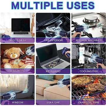 HUFATWINS Car Vacuum Cleaner Cordless,Handheld Vacuum Wireless &Air Duster,Hand Held Vacuuming with 9000PA Suction 120W High Power, Portable Mini Vacuum Cleaner with LED Light for Car/Home/Office