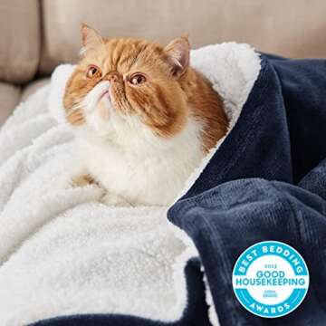 Bedsure Sherpa Fleece Throw Blanket Twin Size for Couch - Thick and Warm, Soft Fuzzy Plush Twin Blan...