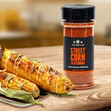 The Spice Lab Mexican Street Corn Seasoning - Authentic 5 oz Elote Shaker for Gourmet Cooking