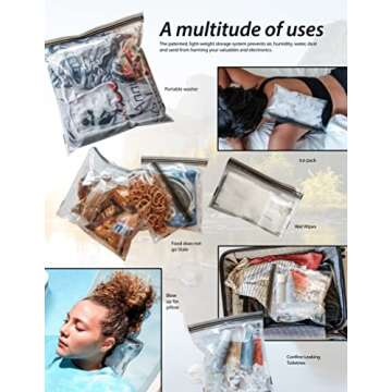 LOKSAK - aLOKSAK Bags - Waterproof Storage Bags, Airtight Dry Bags - Reusable Plastic Bags - Travel Bags - Evidence Bags (4 Pack - Multiple Sizes)