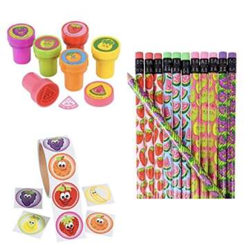 72 Smiling Fruit Party Favors - Fun Classroom Rewards & Supplies