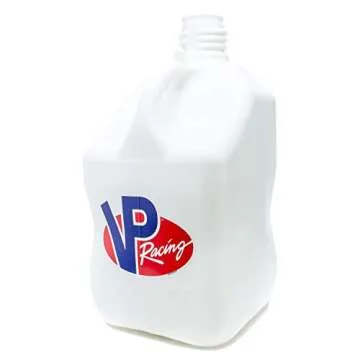 VP Racing 5.5 Gallon Motorsport Racing Liquid Container Utility Jug Can with Contoured Handle, Multipurpose Cap and Rubber Gaskets, White