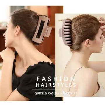 TOCESS Jumbo Hair Claw Clips - Strong Hold for Women