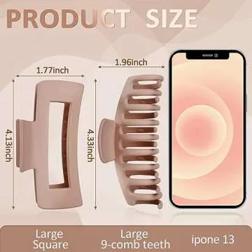 TOCESS Jumbo Hair Claw Clips - Strong Hold for Women