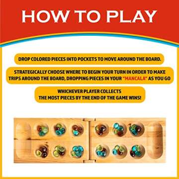 Classic Mancala Fun Board Game for Family and Friends
