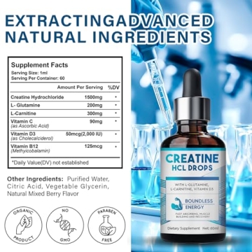 Creatine HCL Drops for Energy & Strength for All